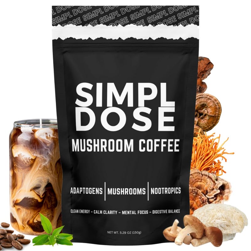 Mushroom Coffee by SIMPL DOSE - Premium Everyday Mushroom Coffee | 30 Servings - Image 1